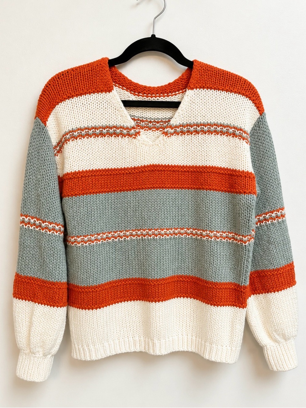 NWT Women’s Amazon Knit Striped Crew Neck Long Sleeve Striped Pullover Sweater